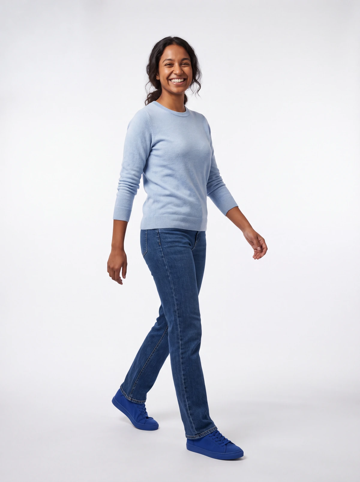 Adina, a fictional adult character, full-length studio photograph