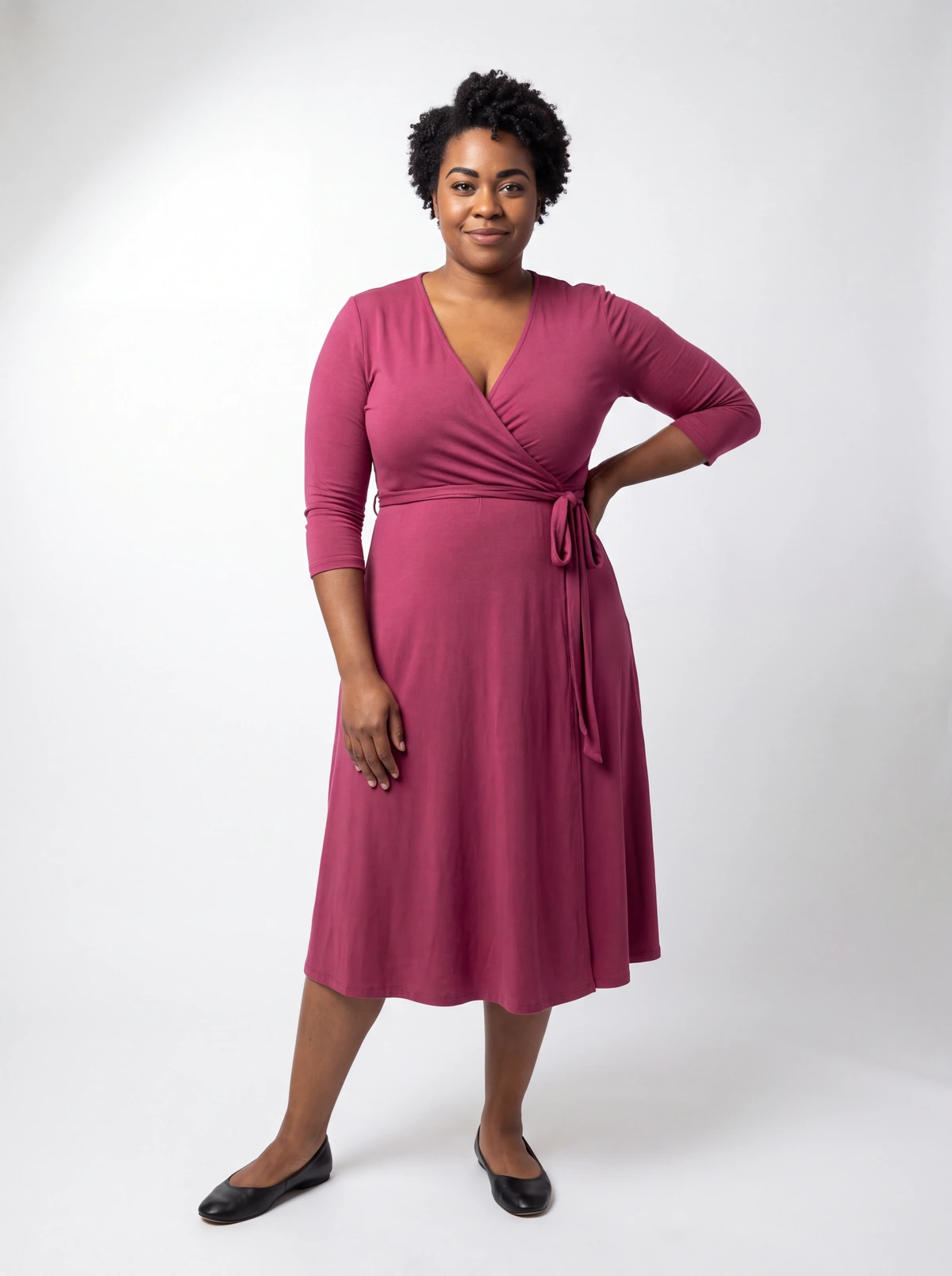 Imani, a fictional adult character, full-length studio photograph